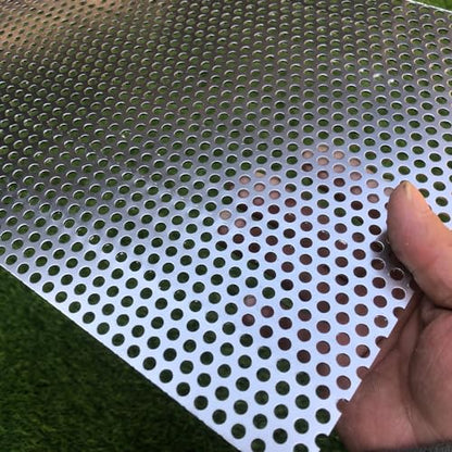 Aluminum Perforated Metal Sheets 16 Gauge 19.6 inch by 9.8 inch Expanded Metal Mesh Aluminum Opening 1/5" 0.2 inch (About 5 mm) Perforated Steel Sheet Mesh Screen Decorative - size: 19.6" X 9.8"