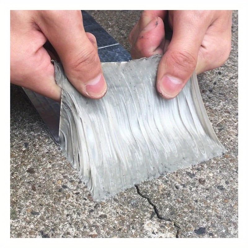 Butyl Sealant Tape RV Roof Repair Tape 0.16ft × 3.28ft, Waterproof Aluminum Foil Sealing Tape for Camper Trailer Boat Leak Patch, UV Resistant Weatherproof Roof Window Pipe Sealing, Silver White