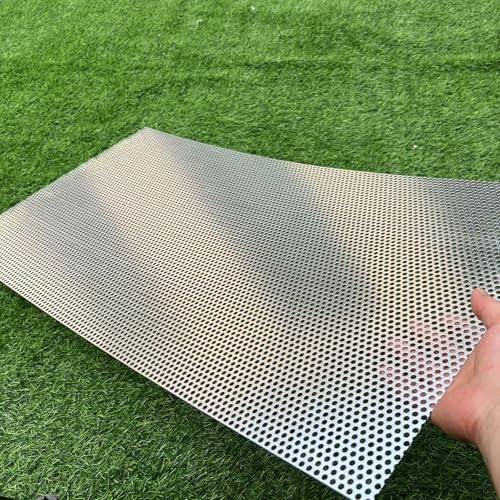 Aluminum Perforated Metal Sheets 36"x18" 16 Gauge Expanded Metal Mesh Aluminum Opening 1/5" 0.2 inch (About 5 mm) Perforated Steel Sheet Aluminum Mesh Screen Decorative Metal Mesh - size: 36" X 18"