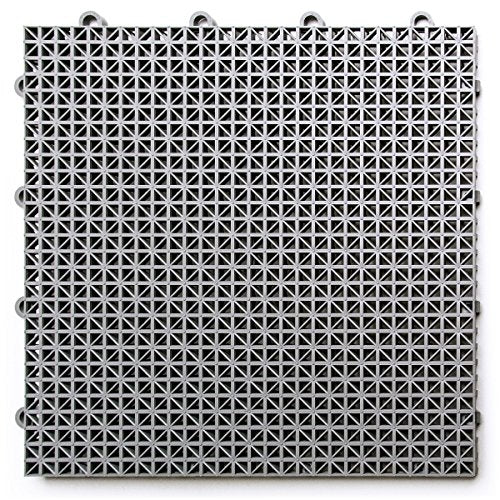 SnapLock DuraGrid 12"x12" Interlocking Deck Tiles, 24 Pack, Gray - color: Gray, size: 24 Pack