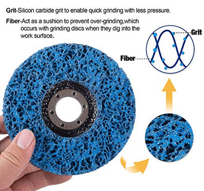 S SATC Stripping Discs 4-1/2" x 7/8" Rust Remover Wheel Remove Paint 5PCS Bule Strip Discs Oxidation Poly Strip Wheel Disc Abrasive Angle Grinding Wheel - style: 5 PCS Strip Discs 4-1/2" x 7/8"