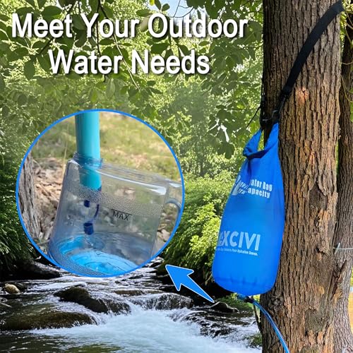 xcivi 8L Gravity Water Bag for Membrane Solutions Straw Water Filter S1
