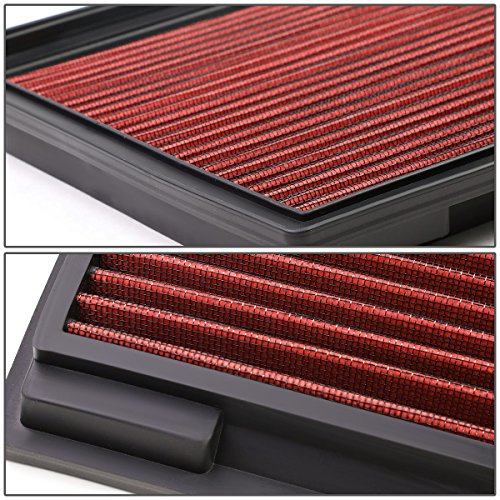 DNA Motoring AFPN-049-RD Clean Air Washable Drop In Panel Air Filter Enhance Engine Performance Power & Acceleration Improve [Compatible with 93-98 Jeep Grand Cherokee] - style: 93-98 Cherokee