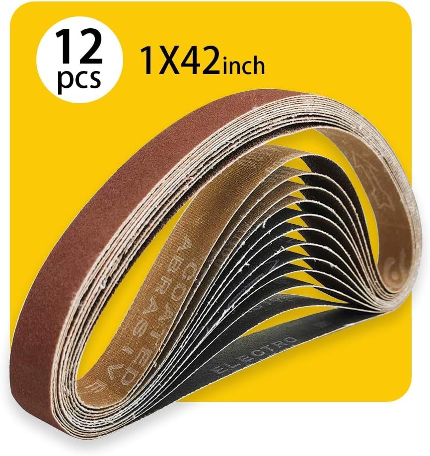 1x 42 Inch 80 Grit Sanding Belt | Premium Aluminum Oxide Sanding Belt | Premium Sander Sandpaper – 12 Pack - size: 80 Grit
