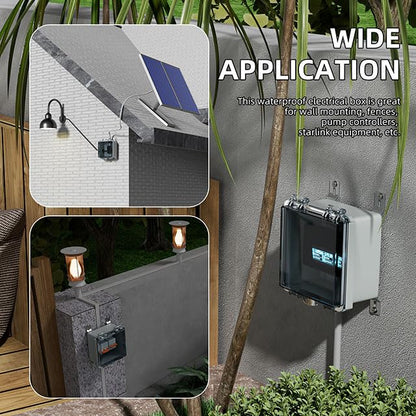 Joinfworld 6x6x4 Outdoor Electrical Box Weatherproof Junction Box - size: 5.9"x5.9"x3.5" Clear