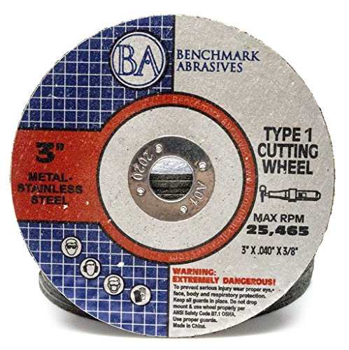 Benchmark Abrasives 3" x .040" x 3/8" Thin Metal Cutting Wheels - 25 Pack