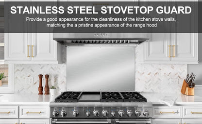 30" x 24" Thicken Heavy Range Hoods Stainless Steel Backsplash,Panel Splatter Guard for Stovetop,6 Pre Drilled Holes for Easy Installation,Keep the Walls Clean, Bright and Beautiful (30" x 24") - size: 30" x 24"