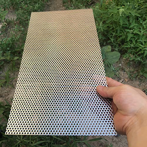 19 Gauge Perforated Metal Sheets 15.7"x7.8" Expanded Metal Mesh Opening 32% Hole 3mm 0.12"(About 1/8") Perforated Stainless Steel Sheet 304 Stainless Steel Mesh Screen Panel Decorati Plate - size: 15.7" X 7.8"