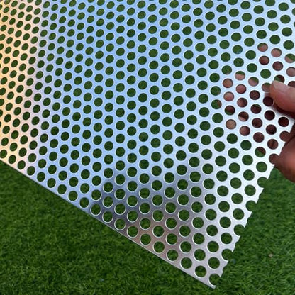 Aluminum Perforated Metal Sheets 30"x15" 16 Gauge with 2/5" (10mm) Opening, Expanded Metal Mesh Screen for Decorative Use - size: 30" X 15"