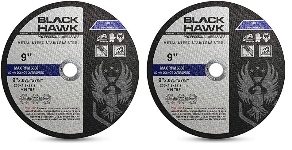 BHA 9" x.075 x7/8" Cut-Off Wheels for Metal & Stainless - 50 Pack - size: 9” x .075” x 7/8” (Pack of 2)