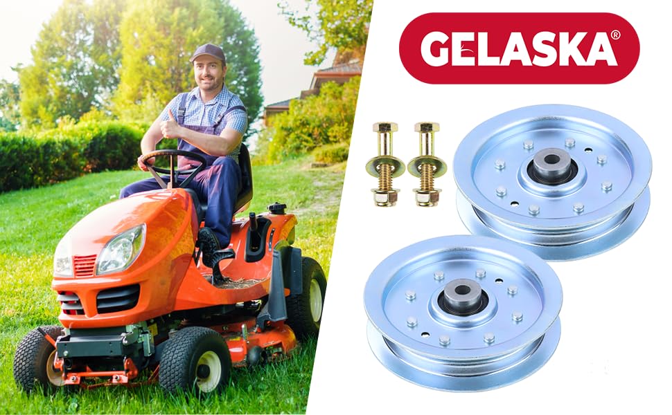 GELASKA 2 Pack 756-04129b Idler Pulley 4.25 for Cub Cadet 50 inch RZT 50 - color: A5 2x756-04129 White