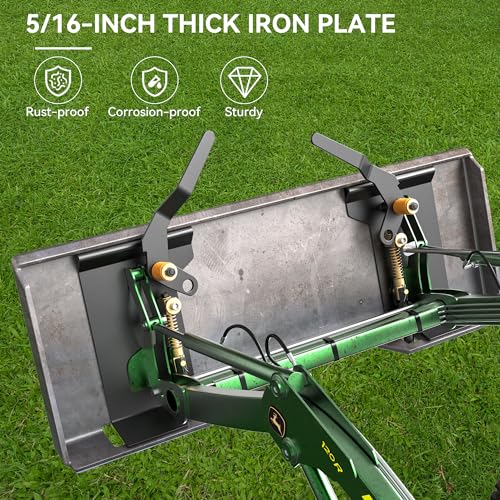 YITAMOTOR 5/16'' Universal Quick Attach Mount Plate with Bottom Connector Holes & Reinforced Top Bar, Compatible with Kubota and Bobcat Skid Steers and Tractors - size: 5/16"