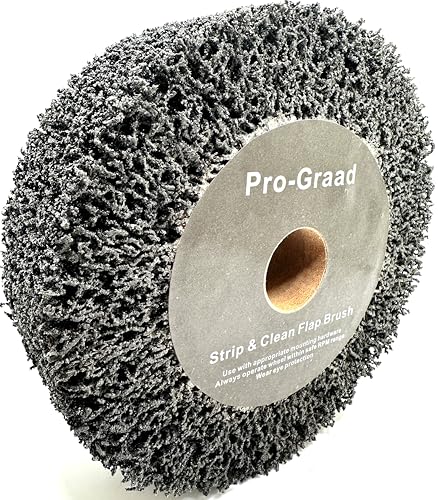 6" x 2" Black 40 Grit Strip & Clean Non-Woven Flap Brush Wheel - style: 6" x 2" x 1" Black