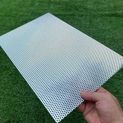 Aluminum Perforated Metal Sheets 16"x10" 16 Gauge Expanded Metal Mesh Aluminum Opening 1/8" 0.12 inch (About 3 mm) Perforated Steel Sheet Aluminum Mesh Screen Decorative Metal Mesh - size: 16" X 10"