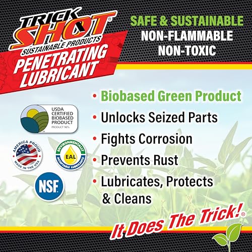 Trick Shot - 3-in-1 Penetrating Lubricant Oil - Biobased Food Grade Industrial Oil for Parts, Rust and Corrosion Remover, Anti-Seize Lubricant Protects Metal Surfaces, Degreases & Cleans - 1-Gallon - size: 1 Gallon, style: 1-Pack