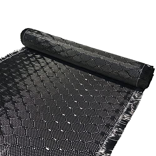 (5 ft - 10 ft Rolls) KARBXON - 1 Meter Wide (39.8 in) - Carbon Fiber - Beehive Weave Fabric - Black - 3K - 240g/meter - Advanced Tech Fiber Cloth Fabric - Wide Hemmed Fabric for Repair, DIY Projects