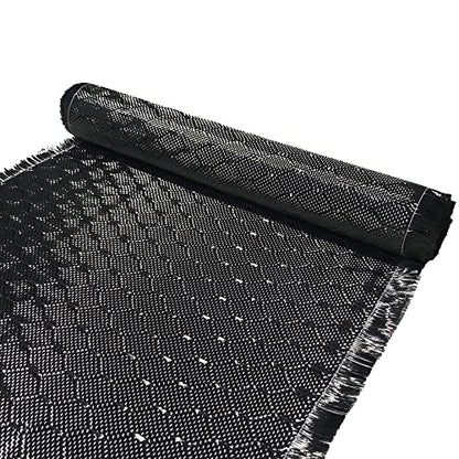 (5 ft - 10 ft Rolls) KARBXON - 1 Meter Wide (39.8 in) - Carbon Fiber - Beehive Weave Fabric - Black - 3K - 240g/meter - Advanced Tech Fiber Cloth Fabric - Wide Hemmed Fabric for Repair, DIY Projects