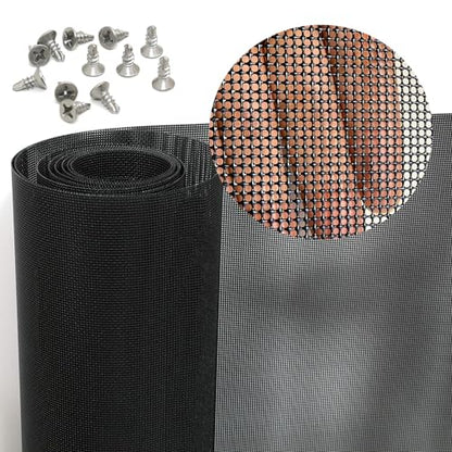 PVC Coated 304 SS Woven Mesh 35x118in Hardware Cloth Door Security Screen - size: 35"x118",1roll