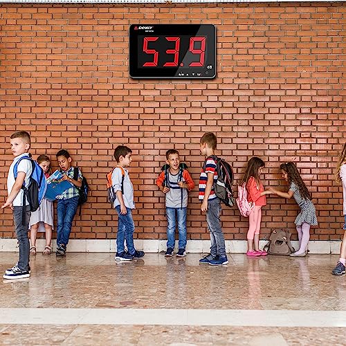 Decibel Meter 30dB-130dB, Wall Mounted Hanging Sound Level Meter for Classroom Noise, Large Screen SPL Meter with Alarm, USB Powered Noise Tester for Public Area/Restaurant - color: Wall Mounted Version
