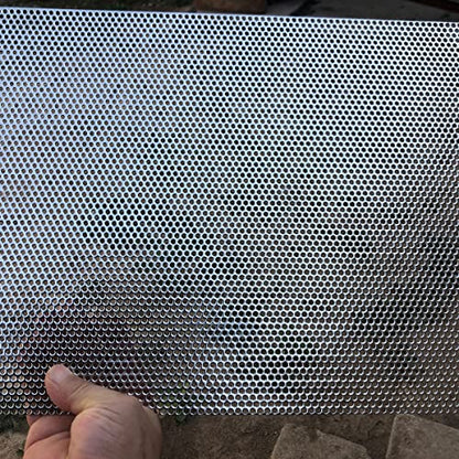 19 Gauge Perforated Metal Sheets 23.6"x11.8" Expanded Metal Mesh Opening 32% Hole 3mm 0.12"(About 1/8") Perforated Stainless Steel Sheet 304 Stainless Steel Mesh Screen Panel Decorati Plate - size: 23.6" X 11.8"