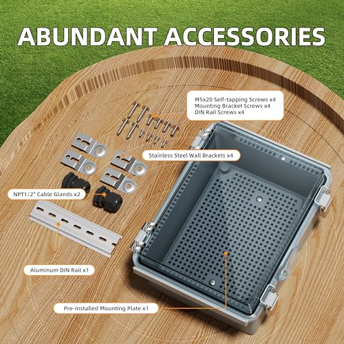 Joinfworld Outdoor Waterproof WiFi Enclosure 8.7x6.7x4.3 - size: 8.7"x6.7"x4.3" Clear