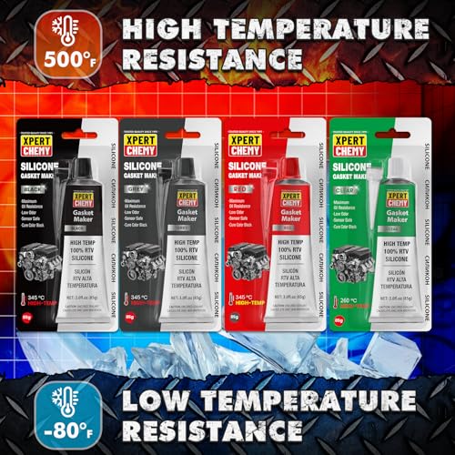 RTV Silicone Gasket Maker, High Temp Silicone Sealant for Automotive, Anti-Freeze RTV Resist Oil for Bonding Internal Combustion, Steam Turbines, Engines, Gearboxes, Pumps, Black - style: Black