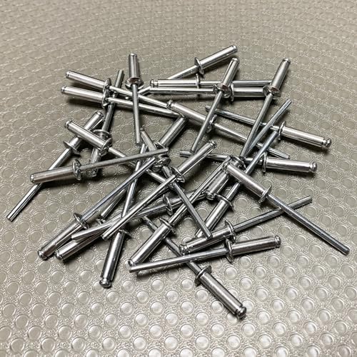 Maozaa 100Pcs 1/8" x 1/2" Aluminum Blind Rivets, Pop Rivets, Silver - color: Silver, size: 1/8" x 1/2"