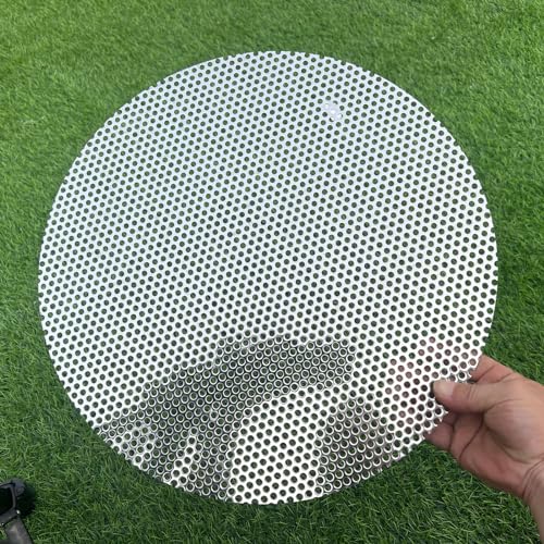 16" Diameter Round Slices Perforated Metal Sheets 19 Gauge Opening 1/5"(About 5 mm) Expanded Metal Mesh Perforated Plate 304 Stainless Steel Sheet Mesh Screen Panel Decorative Me - size: Round 16"