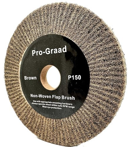 Cut & Polish Flap Brush Wheel 6" x 1/2", P150 Brown, 1 Pack - style: 6" x 1/2" x 1" Brown
