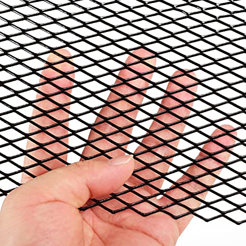AggAuto 47x16 inches Car Pickup Truck Grill Mesh 10x20mm Rhombic Hole Black - color: Black, size: 10x20mm Rhombus