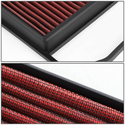 DNA Motoring AFPN-001-RD Clean Air Washable Drop In Panel Air Filter Enhance Engine Performance Power & Acceleration Improve [Compatible with 15-16 Mercedes E400/GL450/SL400]