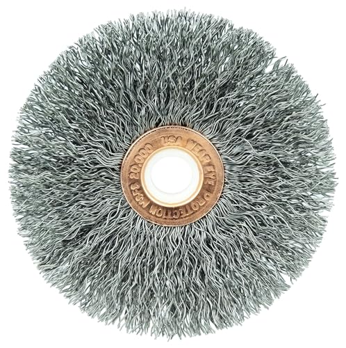 Weiler 15563 3" Crimped Wire Wheel, .0118" Steel Fill, 1/2"-3/8" Arbor Hole, Made in the USA (Pack of 10) - size: .0118 Wire Size x 1/2"-3/8" Arbor, style: Pack of 10