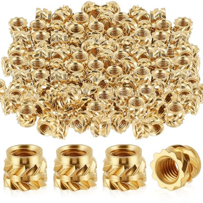 Yaocom 300 Pcs M2.5 Threaded Inserts M2.5 x D3.5 x L4 Heat Set Inserts Brass 3D Printing Knurled Metric Nuts for Plastic, 3D Printing Components - size: M2.5 x D3.5 x L4