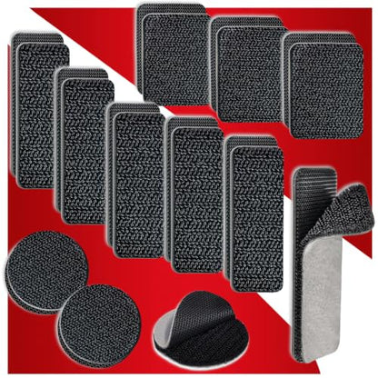 YINTTIAN 12 Sets Hook and Loop Strips with Adhesive, Wall Adhesive Strips