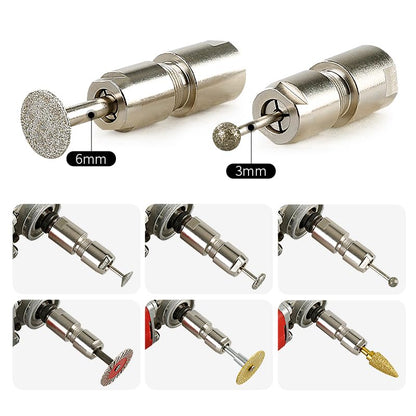 LOZLIN Angle Grinder Modified Adapter 5/8-11 Thread Straight Grinder Chuck Converter Heavy Duty Power Tool Accessory for Grinding Polishing Metalworking, 3/6mm-Silver