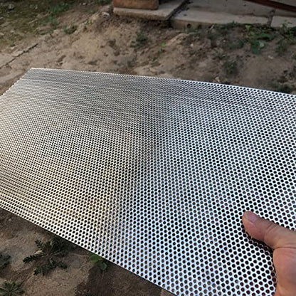19 Gauge Perforated Metal Sheets 23.6"x11.8" Expanded Metal Mesh Opening 32% Hole 3mm 0.12"(About 1/8") Perforated Stainless Steel Sheet 304 Stainless Steel Mesh Screen Panel Decorati Plate - size: 23.6" X 11.8"