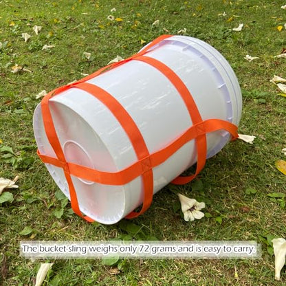 Bucket Sling Lifting for 5 Gallon Bucket Orange，Multifunctional Handling Sling.，Webbing Sling is Load Rated Up to 200Pounds