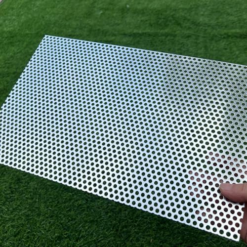 Aluminum Perforated Metal Sheets 16"x10" 16 Gauge Expanded Metal Mesh Aluminum Opening 1/5" 0.2 inch (About 5 mm) Perforated Steel Sheet Aluminum Mesh Screen Decorative Metal Mesh - size: 16" X 10"