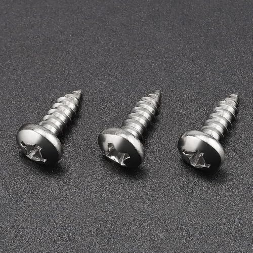#4 x 1/4" (100 Pack) Stainless Steel Phillips Pan Head Wood Screws, Stainless Steel 304 (18-8), Pan Head Sheet Metal Screws Self Tapping for Wood - size: #4 x 1/4"