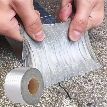 1pc Waterproof High Temperature Resistance Aluminum Foil Thicken Butyl Tape Wall Pool Roof Crack Duct Repair Sealed Self Tape, 1PC - color: 1PC