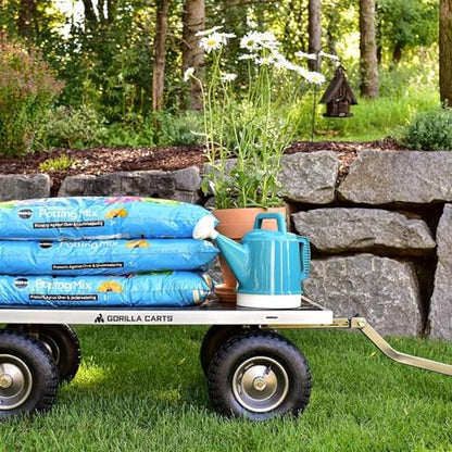 Gorilla Carts Steel Utility Garden Cart, 1000 lb. Capacity, Gray - color: Gray