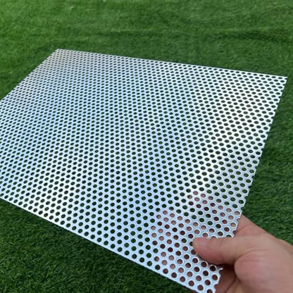 Aluminum Perforated Metal Sheets 16"x12" 16 Gauge Expanded Metal Mesh Aluminum Opening 1/5" 0.2 inch (About 5 mm) Perforated Steel Sheet Aluminum Mesh Screen Decorative Metal Mesh - size: 16" X 12"