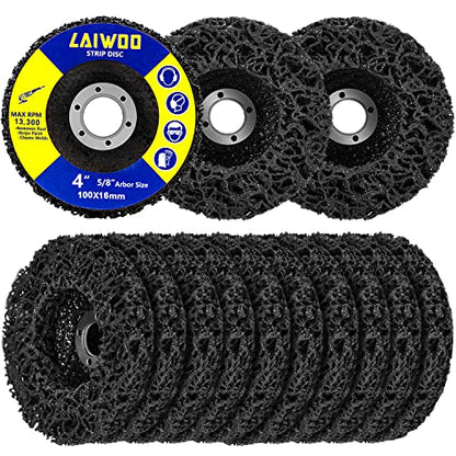10Pack Strip Disc Wheel Angle Grinder Paint Rust Removal 4" x 5/8" Black - style: 4'' x 5/8''-Black
