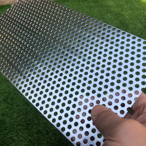 Aluminum Perforated Metal Sheets 16 Gauge 11.8 inch by 5.9 inch Expanded Metal Mesh Aluminum Opening 1/5" 0.2 inch (About 5 mm) Perforated Steel Sheet Mesh Screen Decorative - size: 11.8" X 5.9"
