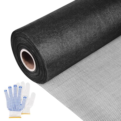 Black 304 Stainless Steel Screen Mesh Roll 39IN x 98FT, Heavy Duty Window Screen Replacement, 20 Mesh Metal Window Screen for Patio Porch Door, Pet Resistant Screen Mesh - size: 39IN x 98FT