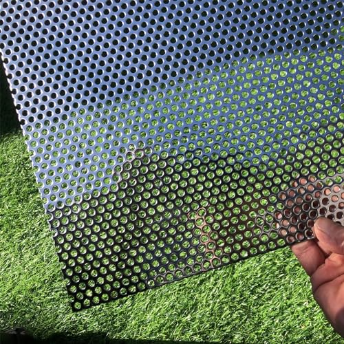 19 Gauge 16"x12" Perforated Metal Sheets Expanded Metal Mesh Opening 35% Hole 5mm 0.2"(About 1/5") Perforated Stainless Steel Sheet 304 Stainless Steel Mesh Screen Panel Decorati Plate - size: 16" X 12"