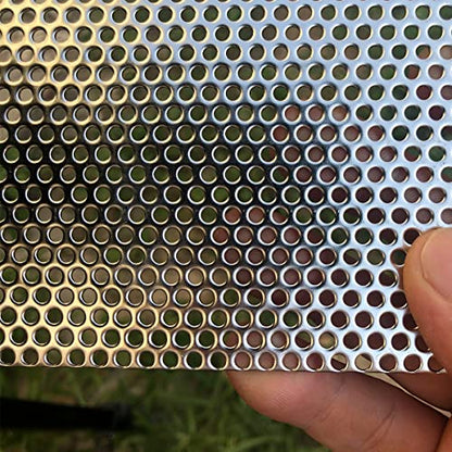 19 Gauge Perforated Metal Sheets 15.7"x7.8" Expanded Metal Mesh Opening 32% Hole 3mm 0.12"(About 1/8") Perforated Stainless Steel Sheet 304 Stainless Steel Mesh Screen Panel Decorati Plate - size: 15.7" X 7.8"
