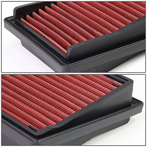 DNA Motoring AFPN-117-RD Clean Air Washable Drop In Panel Air Filter Enhance Engine Performance Power & Acceleration Improve [Compatible with 07-08 Honda Fit 1.5L] - style: 07-08 Honda 1.5L