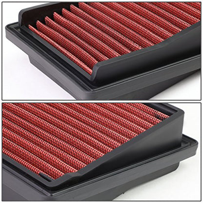 DNA Motoring AFPN-117-RD Clean Air Washable Drop In Panel Air Filter Enhance Engine Performance Power & Acceleration Improve [Compatible with 07-08 Honda Fit 1.5L] - style: 07-08 Honda 1.5L
