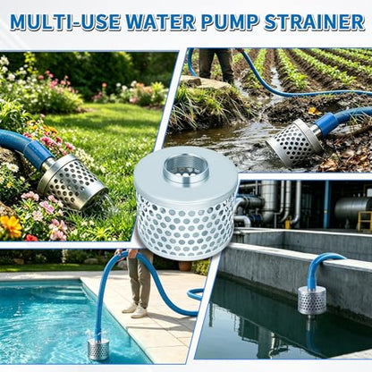 3 Inch Round Suction Strainer, 9.5mm Holes, Water Pump Intake Screen, NPT - size: 3 inch